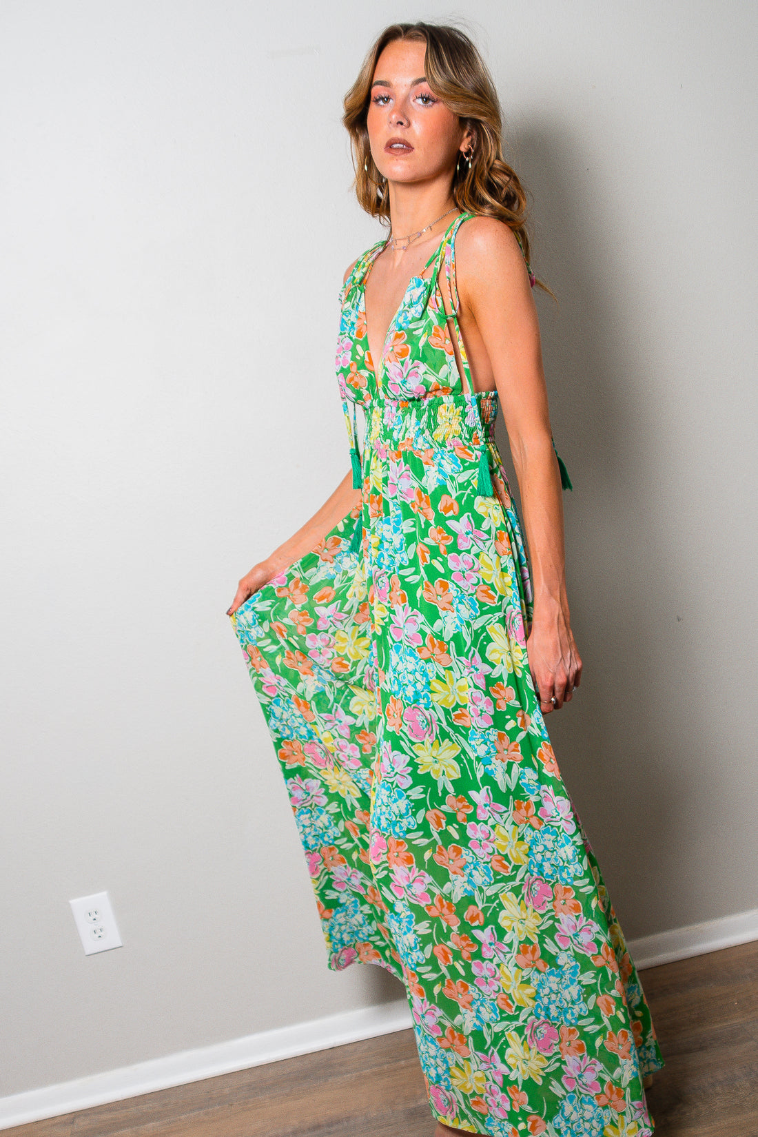 Petals In My Garden Floral Maxi Dress