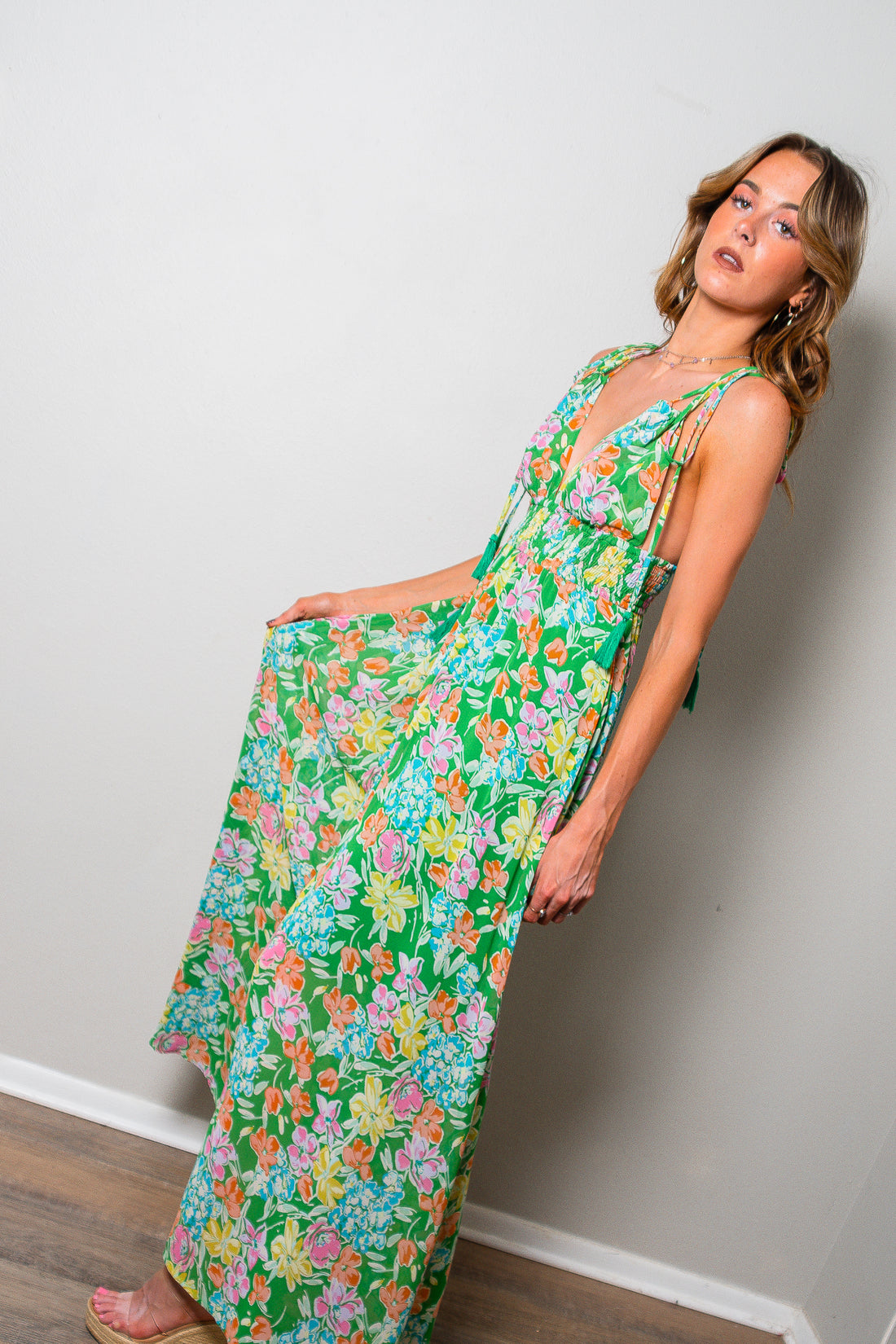 Petals In My Garden Floral Maxi Dress