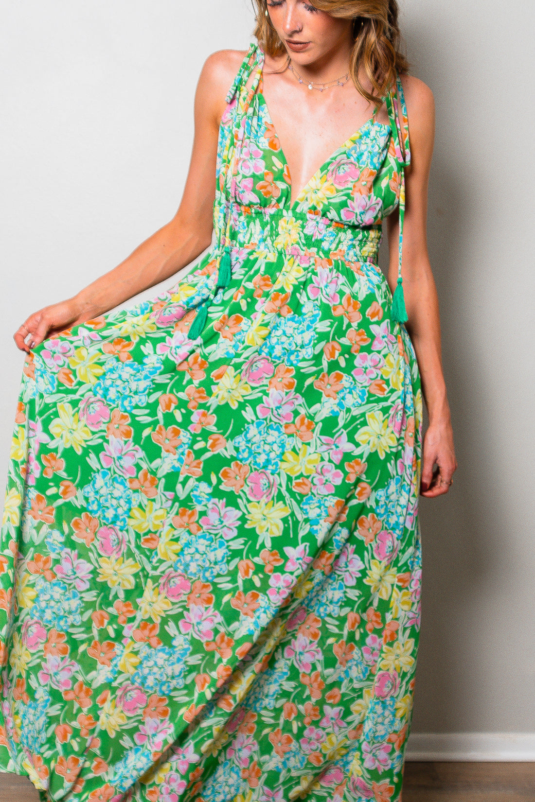 Petals In My Garden Floral Maxi Dress