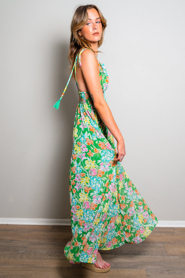 Petals In My Garden Floral Maxi Dress