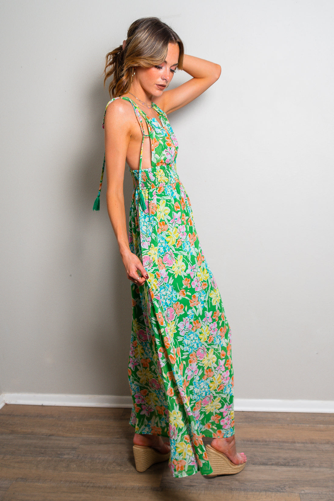 Petals In My Garden Floral Maxi Dress