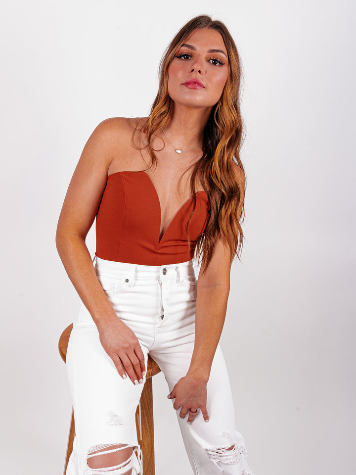 Pretty Please Notched Strapless Bodysuit