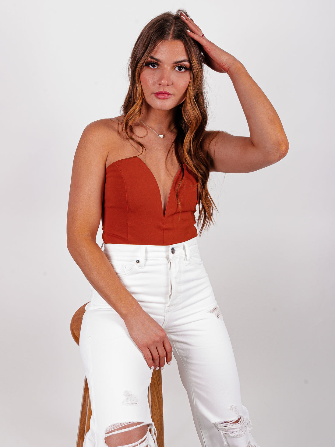 Pretty Please Notched Strapless Bodysuit