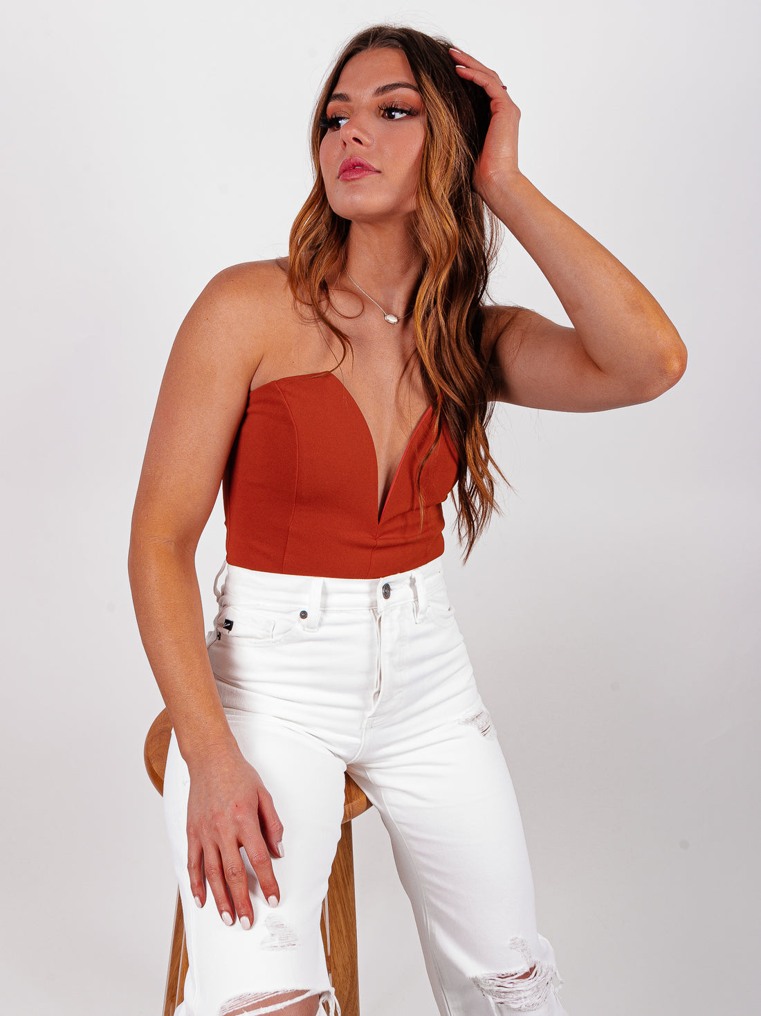 Pretty Please Notched Strapless Bodysuit