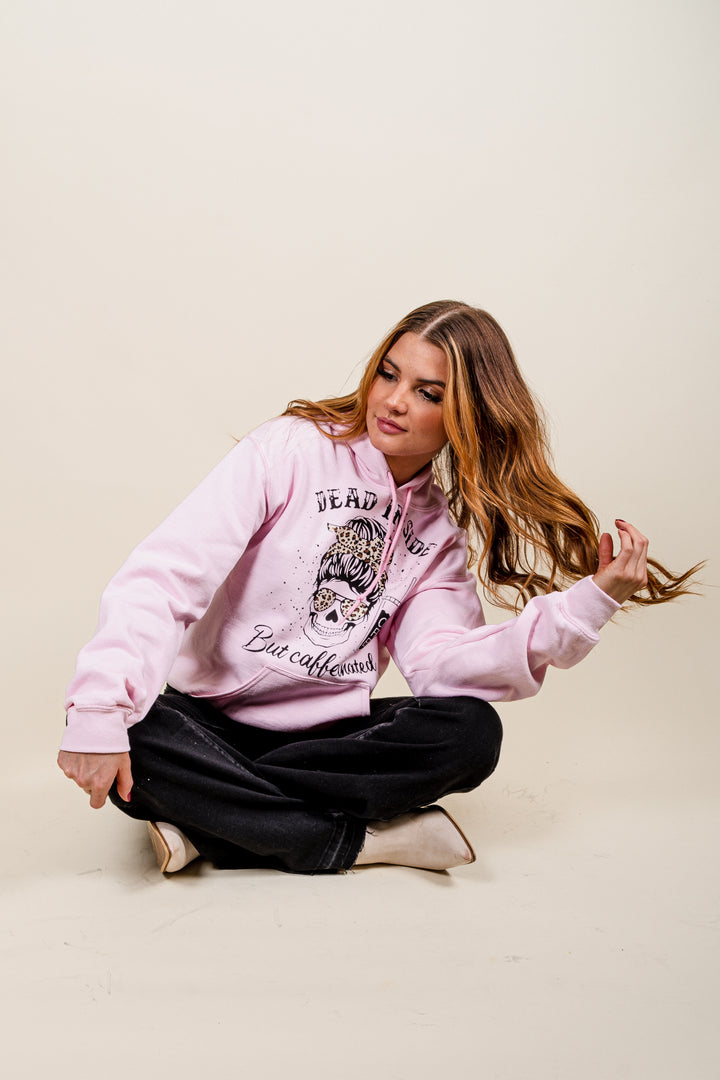 Dead Inside But Caffeinated Graphic Hoodie