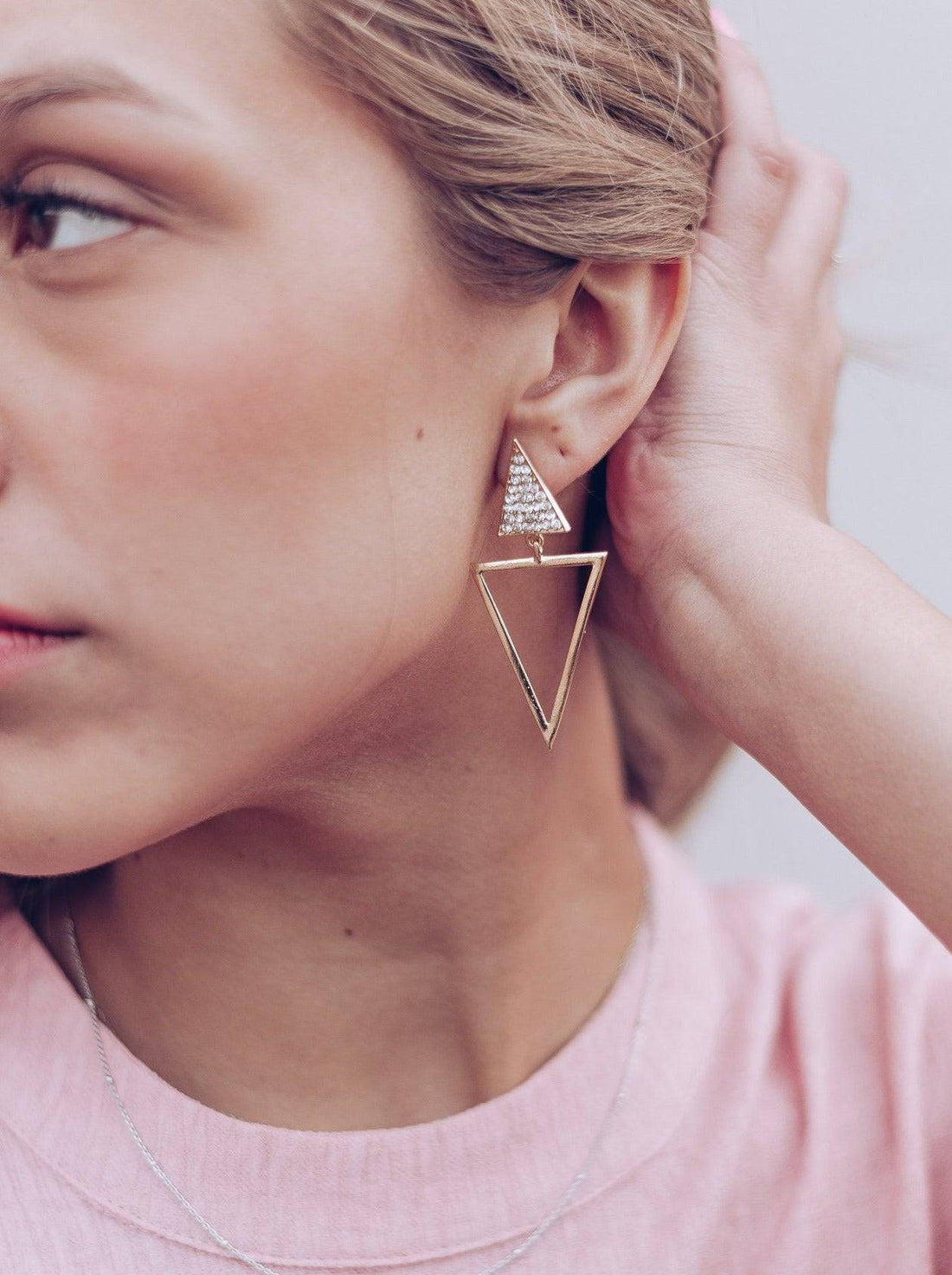 Since When Triangle Statement earring In Gold